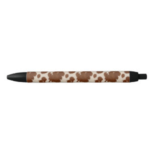 Realistic Calf Hide Pattern Black Ink Pen