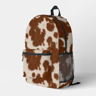 Realistic Calf Hide Pattern Printed Backpack
