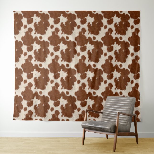 Realistic Calf Hide Pattern Tapestry (In Situ (Horizontal))