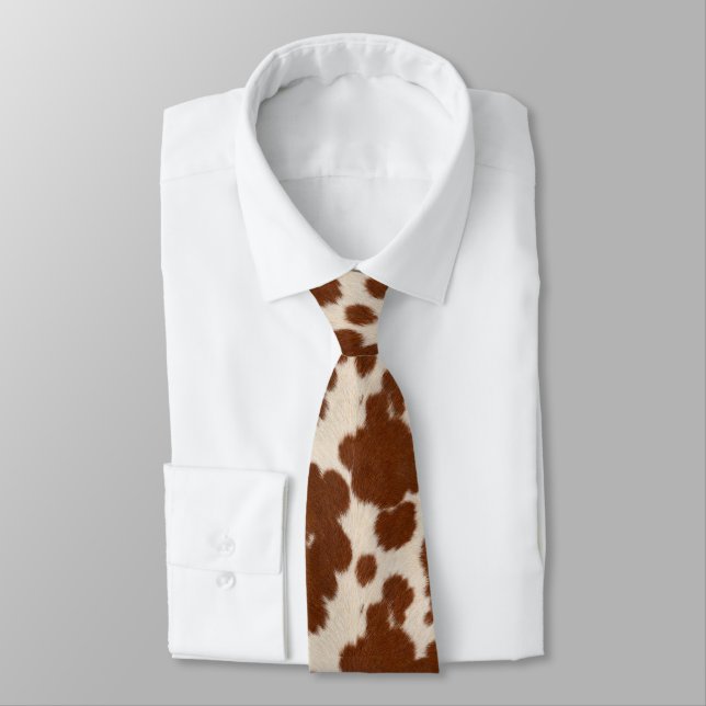 Realistic Calf Hide Pattern Tie (Tied)
