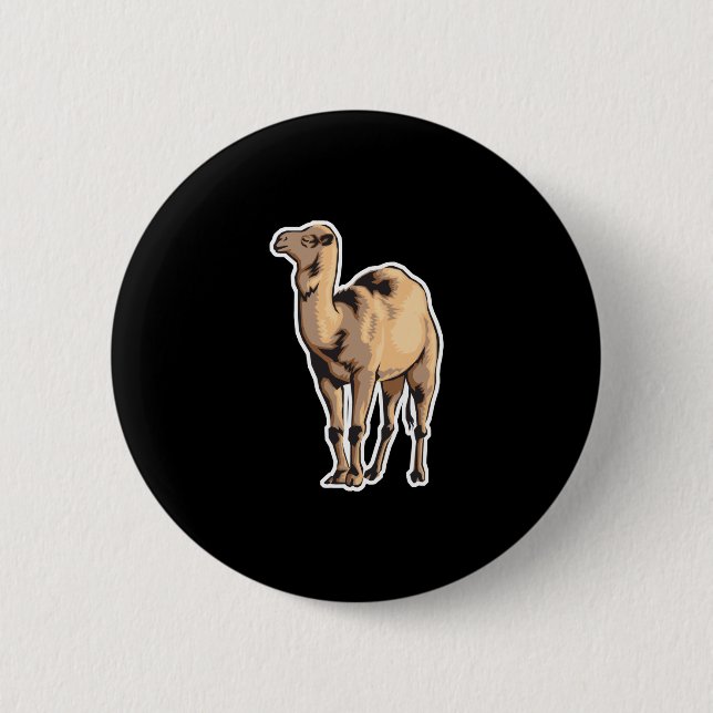 realistic camel 2 inch round button (Front)