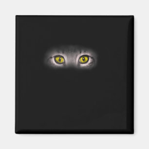 Realistic Cat Eyes Kitty Feline Graphic Art Black Magnet