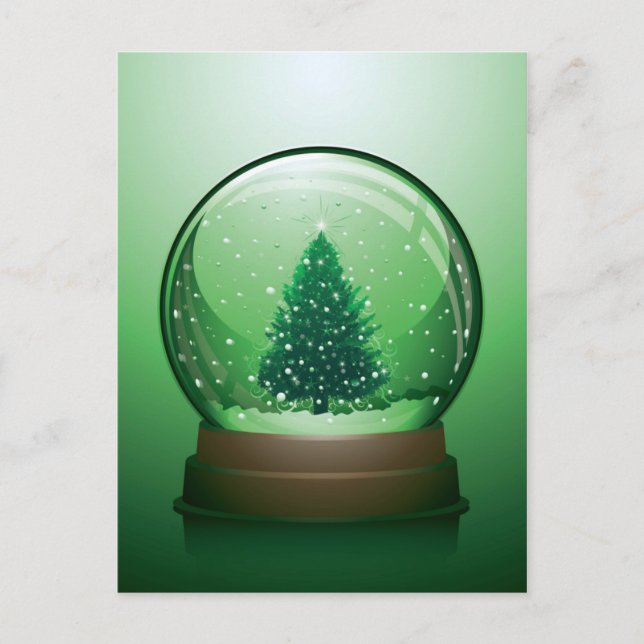 Realistic Christmas Snow Globe Holiday Postcard (Front)