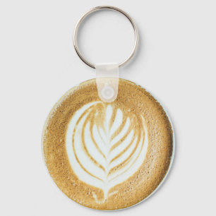Realistic Coffee Art Foam and Cream Fern Keychain