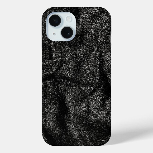 Realistic Cool Black Leather Texture  Case-Mate iPhone Case (Back)