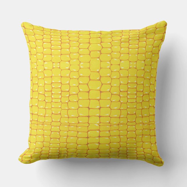 Realistic Corn Pattern Throw Pillow (Front)