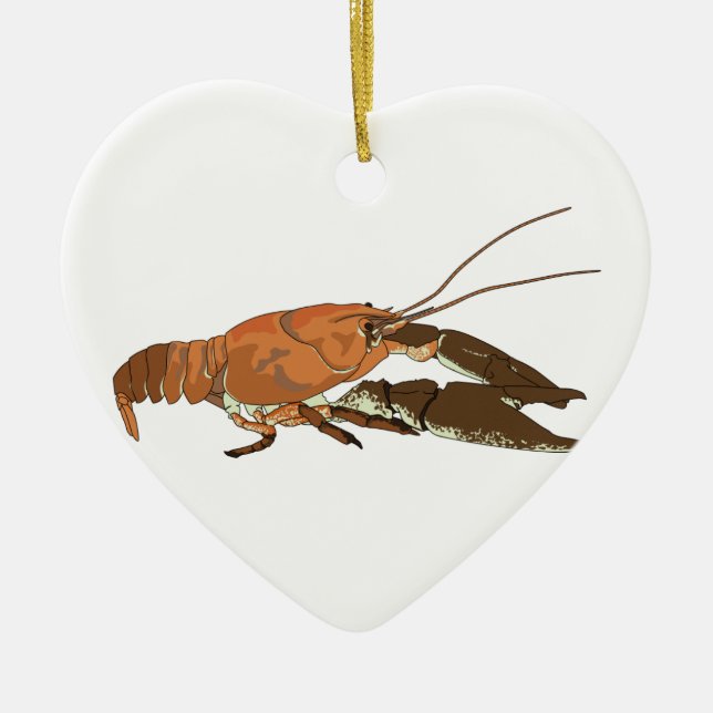 Realistic Crayfish/Crawdad Ceramic Ornament (Front)