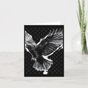 Realistic Crow Pencil Drawing Sticker1 Card