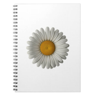 Realistic Daisy on Black Background Design Notebook