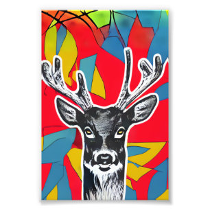 Realistic Deer in the Abstraction photo