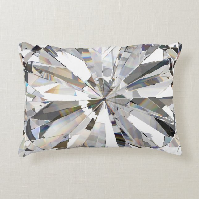Realistic Diamond: 3D Close-Up Accent Pillow (Front)