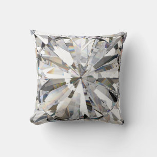 Realistic Diamond: 3D Close-Up Throw Pillow