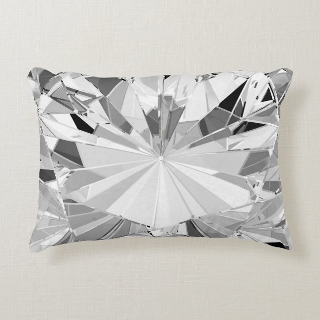 Realistic Diamond: 3D Texture Close-Up Accent Pillow (Front)