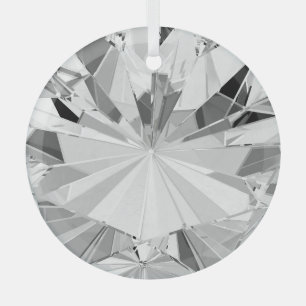 Realistic Diamond: 3D Texture Close-Up Glass Ornament