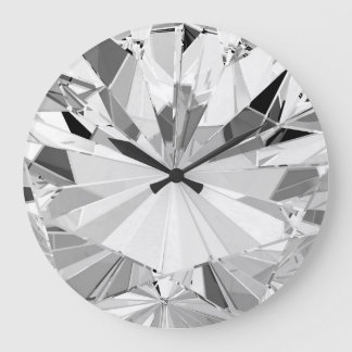 Realistic Diamond: 3D Texture Close-Up Large Clock