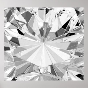 Realistic Diamond: 3D Texture Close-Up Poster