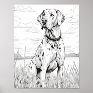 Realistic Dog Adult Coloring Poster