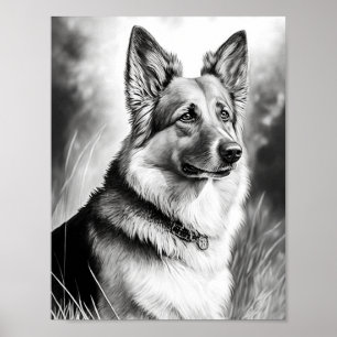 Realistic Dog Adult Colouring Poster