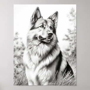 Realistic Dog Adult Colouring Poster