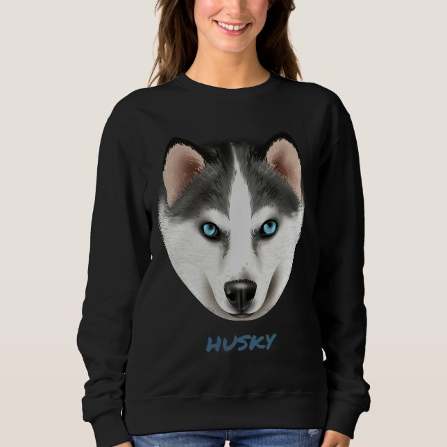Realistic Dog Husky Portrait Sweatshirt (Front)
