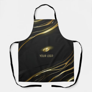 Realistic elegant Black Gold Hair Style Apron