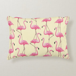 Realistic Flamingo Bird Vertical Pattern Accent Pillow