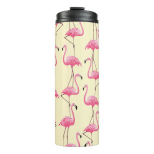 Realistic Flamingo Bird Vertical Pattern Thermal Tumbler
