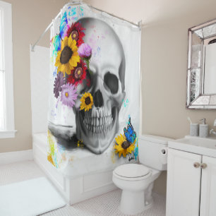 Realistic Floral butterfly skull