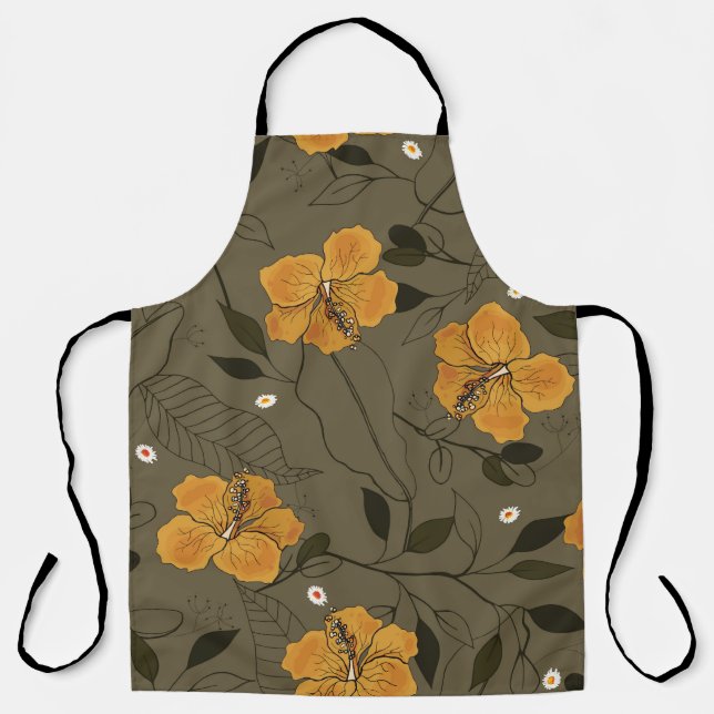 Realistic Flowers: Vintage Seamless Apron (Front)