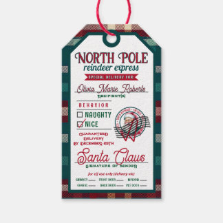 Realistic From Santa Claus North Pole Christmas Gift Tags