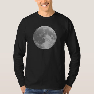 Realistic Full Moon Lunar Surface Graphic T-Shirt