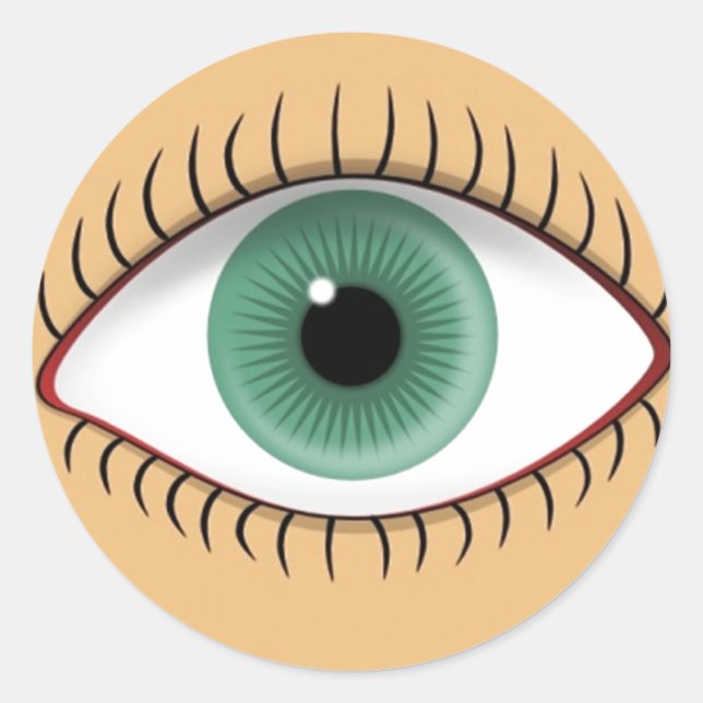 Realistic Funny Human Eye Classic Round Sticker (Front)