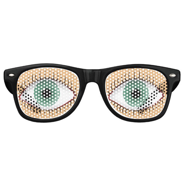 Realistic Funny Human Eye Retro Sunglasses (Front)
