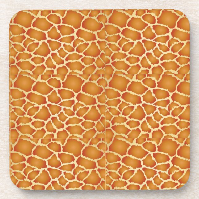 Realistic Giraffe Skin Texture Pattern-60066 Coaster (Front)