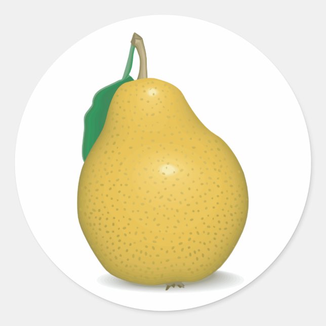 realistic golden pear classic round sticker (Front)