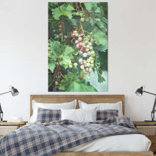 Realistic Grape Vine with Leaves – Fine Art Canvas Print