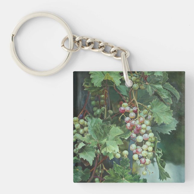 Realistic Grape Vine with Leaves – Fine Art Keychain (Front)