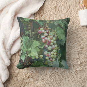 Realistic Grape Vine with Leaves – Fine Art Throw Pillow