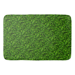   Realistic Grass Photo Texture Funny Bright Green Bath Mat