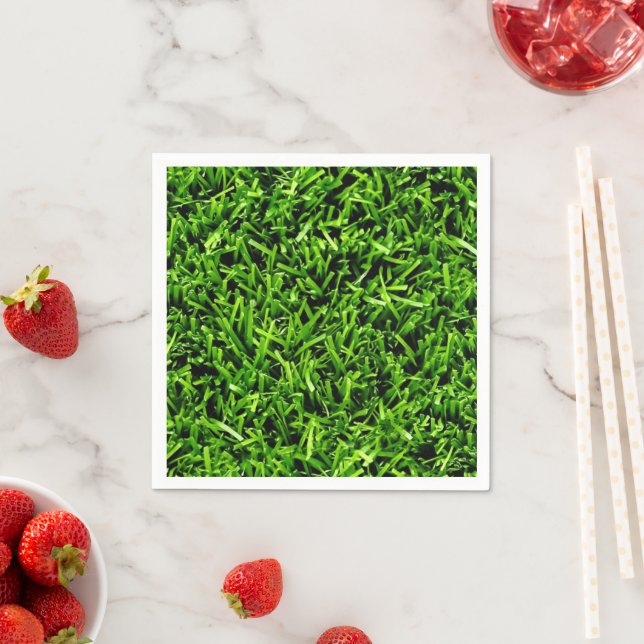   Realistic Grass Photo Texture Funny Bright Green Napkin (Insitu)