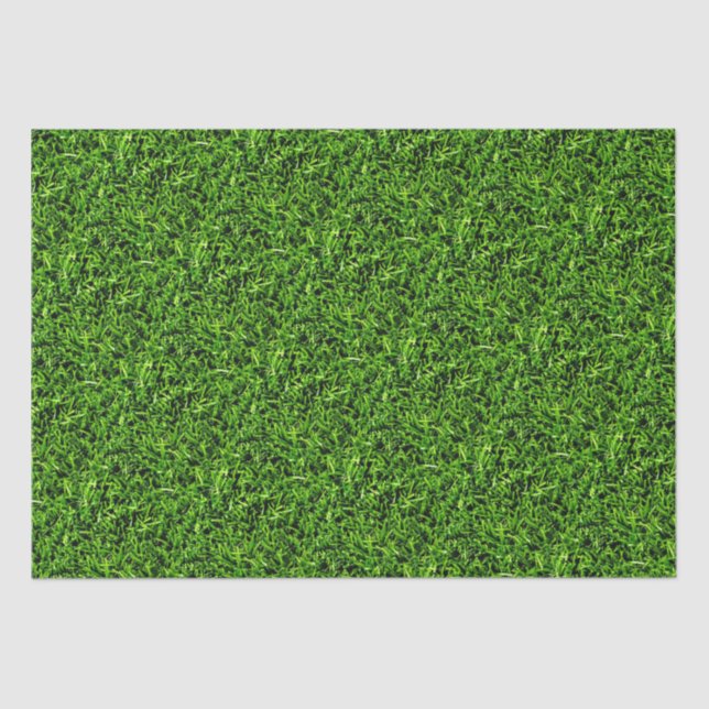   Realistic Grass Photo Texture Funny Bright Green Tissue Paper (Front)