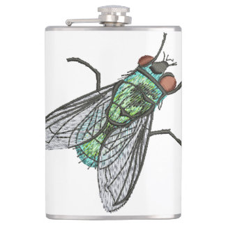 Realistic Green Bottle house Fly    Hip Flask