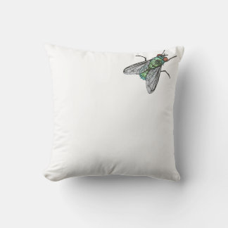 Realistic Green Bottle house Fly    Throw Pillow