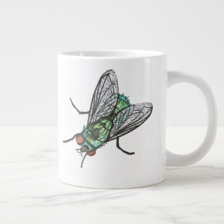 Realistic Green Fly Machine Embroidery Design Inse Large Coffee Mug