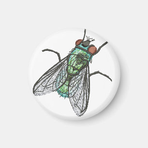 Realistic Green Fly Machine Embroidery Design Inse Magnet