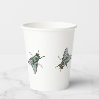 Realistic Green Fly Machine Embroidery Design Inse Paper Cups
