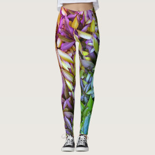 Realistic green leaves leggings