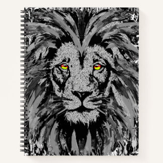 Realistic Grey Lion Notebook - Wildlife Big Cats