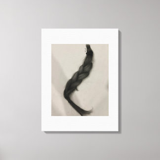 Realistic hair drawing canvas print