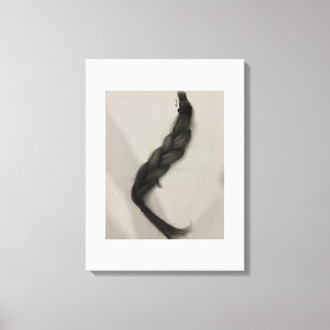 Realistic hair drawing canvas print (Front)